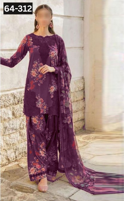 VOL 64 | DS C312| DIGITAL PRINTED KHADDAR 3PC KHADDAR DUPATTA