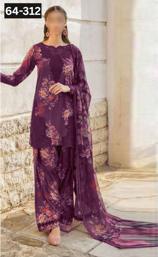 VOL 64 | DS C312| DIGITAL PRINTED KHADDAR 3PC KHADDAR DUPATTA