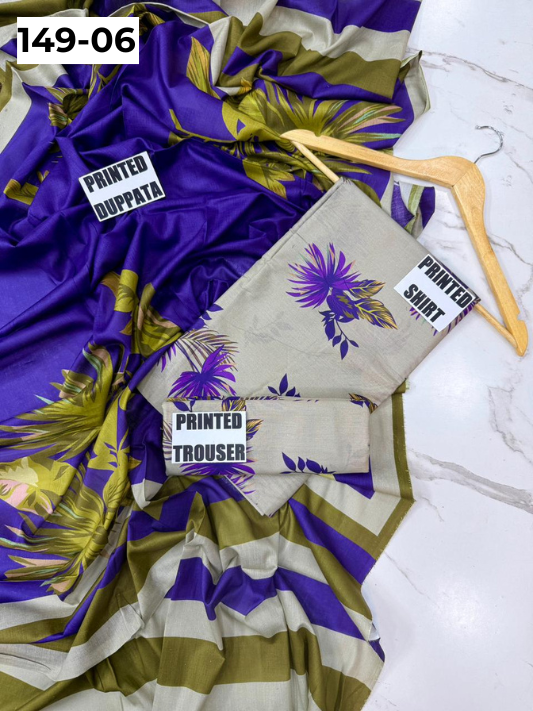 VOL 149 | DS 06 | DIGITAL PRINTED LAWN 3PC VOIL LAWN DUPATTA