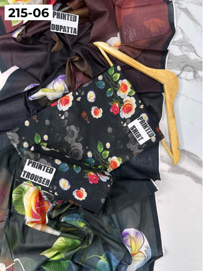 VOL 215 | DS 06 | DIGITAL PRINTED BANADORA LAWN 3PC VOIL LAWN DUPATTA