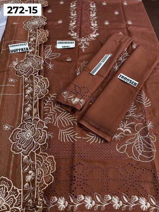VOL 272 | DS 15 | VISCOS SLUB EMBROIDERY 3PC