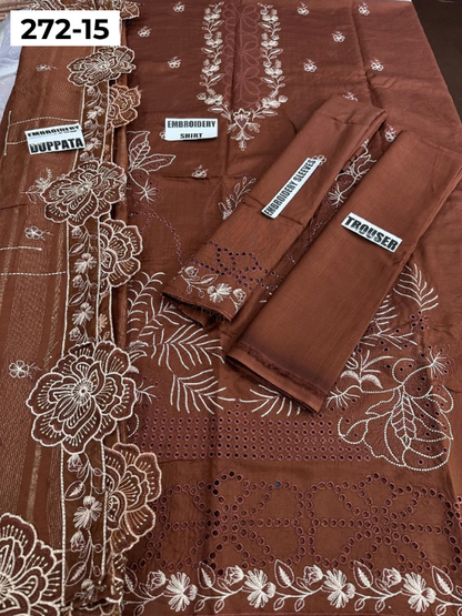 VOL 272 | DS 15 | VISCOS SLUB EMBROIDERY 3PC