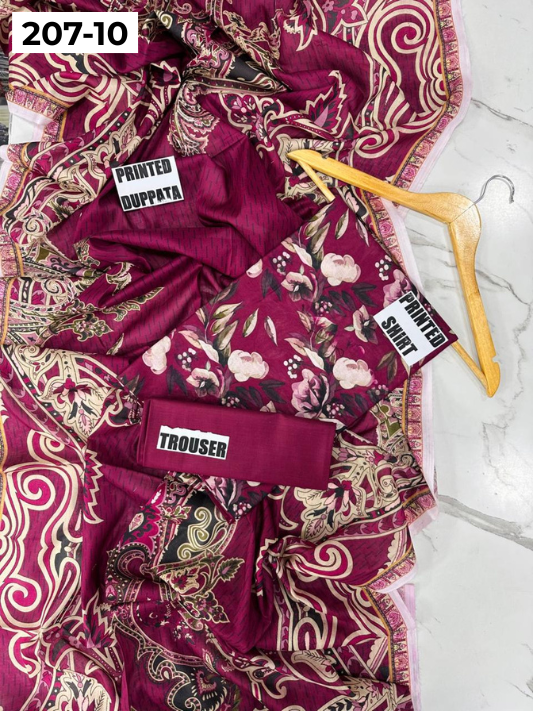 VOL 207 | DS 10 | DIGITAL PRINTED LAWN 3PC LAWN DUPATTA