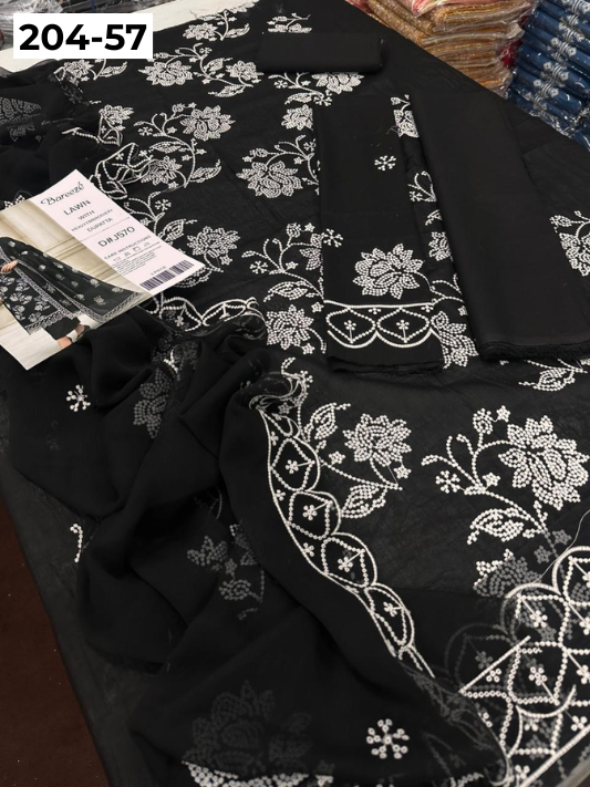 Vol 204 | DS 57 | LAWN EMBROIDERED THREE PIECE COLLECTION