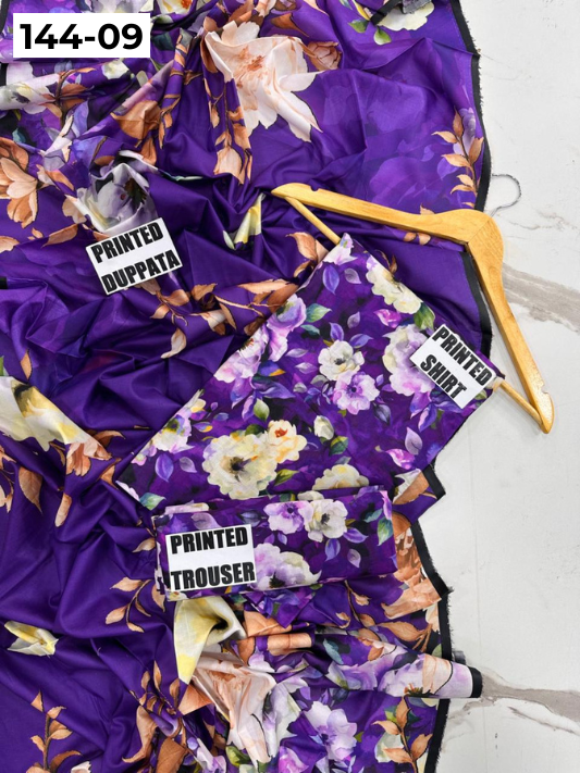 VOL 144 | DS 09 | DIGITAL PRINTED LAWN 3PC VOIL LAWN DUPATTA