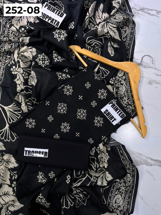 VOL 252 | DS 08 | Mirha LAWN | DIGITAL PRINTED LAWN 3PC PRINTED LAWN SHIRT PLAIN TROUSER PRINTED LAWN DUPATTA
