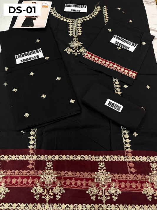 | DS 01-BLACK | KIDS EMBROIDERED LAWN 2PC