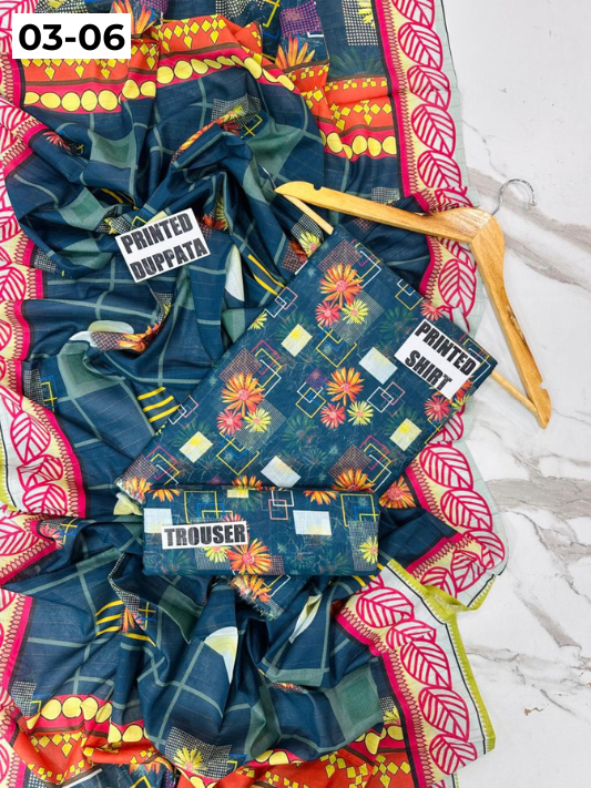 VOL 03 | DS 06 | ZARI LAWN DIGITAL PRINTED 3PC