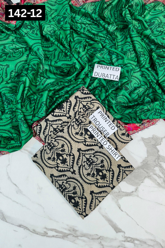 VOL 142 | DS 12 | DIGITAL PRINTED LAWN 3PC VOIL LAWN DUPATTA