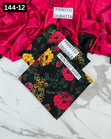 VOL 144 | DS 12 | DIGITAL PRINTED LAWN 3PC VOIL LAWN DUPATTA