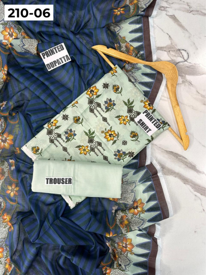 SAPPHIRE LAWN 3PC VOL 210 | DS 06  | DIGITAL PRINTED LAWN SHIRT VOIL LAWN DUPATTA DYED TROUSER