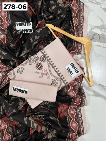 VOL 278 | DS 06 | MANNAT BY SHANAYA | DIGITAL PRINTED 3PC STONE VISCOSE SHIRT, PRINTED TROUSER, PRINTED STONE VISCOSE DUPATTA