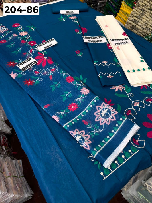 Vol 204 | DS 86 | LAWN EMBROIDERED THREE PIECE COLLECTION
