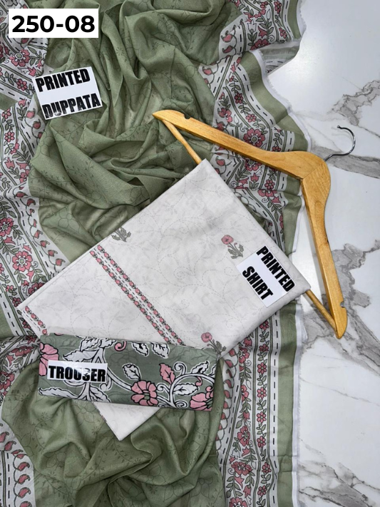 VOL 250 | DS 08 | Gulzeb | DIGITAL PRINTED 3PC LAWN SHIRT, PRINTED TROUSER, PRINTED VOIL DUPATTA