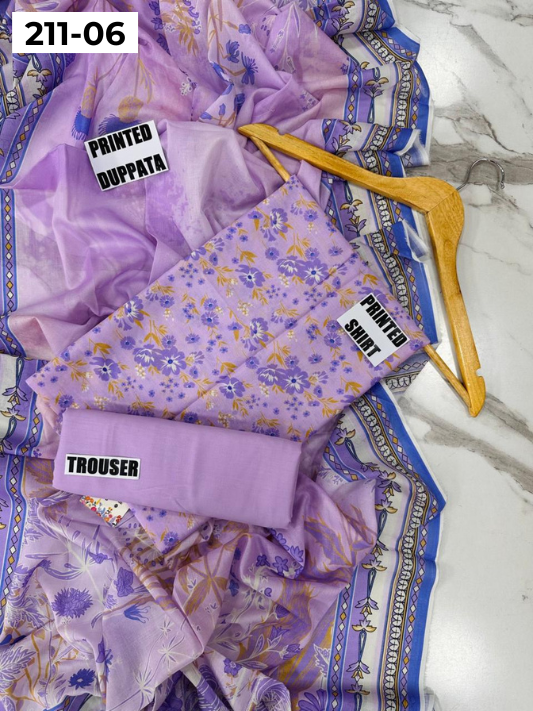 MADHAM BY LALA LAWN 3PC VOL 211 | DS 06 | DIGITAL PRINTED LAWN SHIRT VOIL LAWN DUPATTA DYED TROUSER