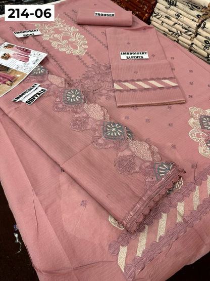 VOL 214 | DS 06 | LAWN LUXURY EMBROIDERED 3PC
