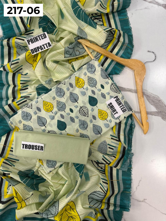 VOL 217 | DS 06 | BinSaeed LAWN DIGITAL PRINTED BANADORA LAWN SHIRT PLAIN TROUSER TARKASHI FANCY DUPATTA