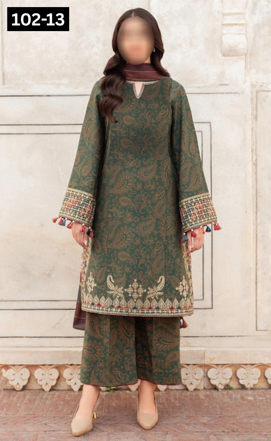 VOL 102 | DS 13 | DIGITAL PRINTED TANA DORA LAWN 3PC VOIL LAWN DUPATTA