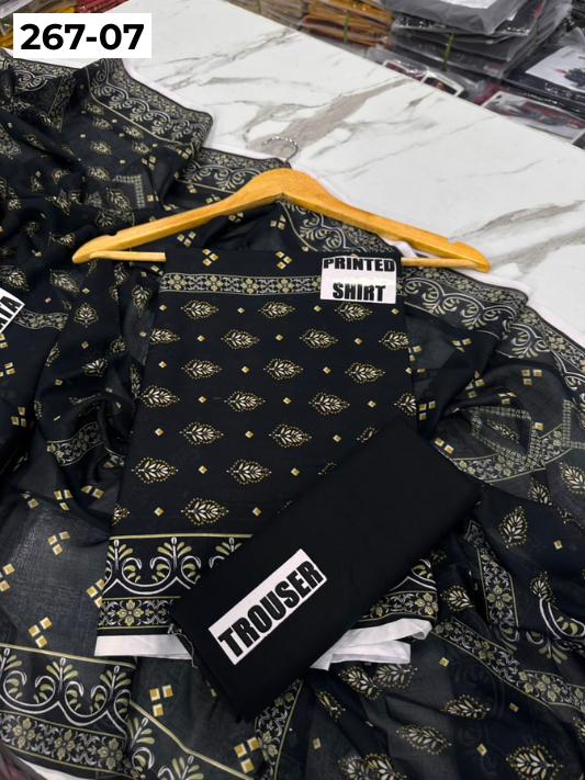 VOL 267 | DS 07 | Mirha LAWN |  DIGITAL PRINTED LAWN 3PC PRINTED LAWN SHIRT PLAIN TROUSER PRINTED LAWN DUPATTA