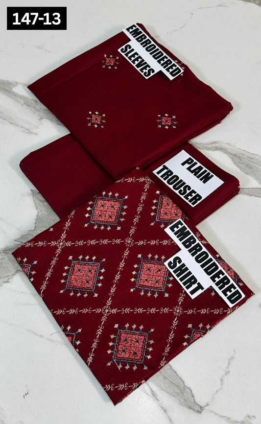 VOL 147 | DS 13 | EMBROIDERED COTTON CAMBRIC 2PC