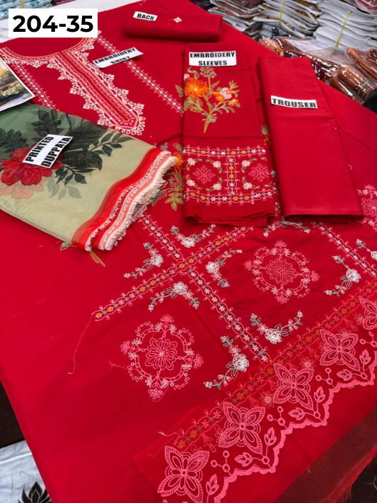 Vol 204 | DS 35 | LAWN EMBROIDERED THREE PIECE COLLECTION