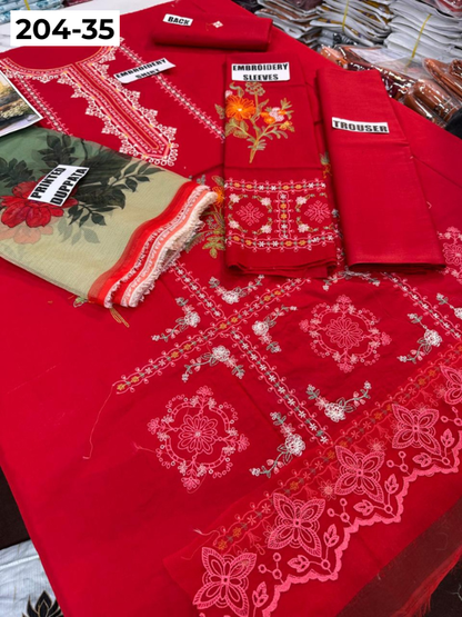 Vol 204 | DS 35 | LAWN EMBROIDERED THREE PIECE COLLECTION