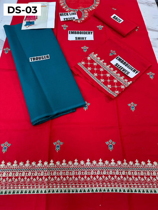 | DS 03-RED | KIDS EMBROIDERED LAWN 2PC