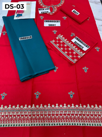 | DS 03-RED | KIDS EMBROIDERED LAWN 2PC