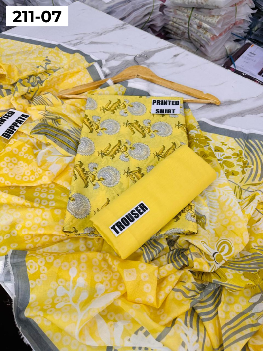 MADHAM BY LALA LAWN 3PC VOL 211 | DS 07 | DIGITAL PRINTED LAWN SHIRT VOIL LAWN DUPATTA DYED TROUSER