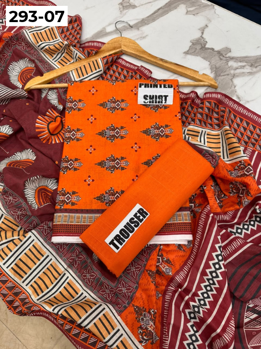 VOL 293 | 07 | DIGITAL PRINTED 3PC KHADDAR SUIT | PRINTED SHIRT, TROUSER & DUPATTA