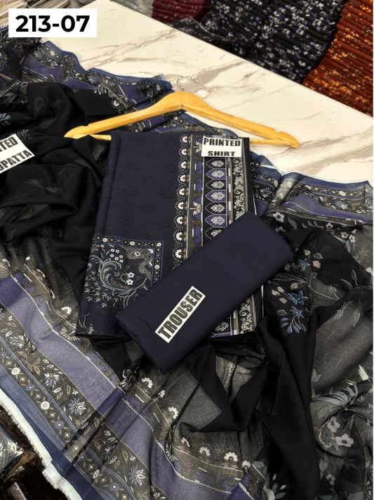 VOL 213 | DS 07 | SHANAYA LAWN DIGITAL PRINTED LAWN SHIRT PLAIN TROUSER VOIL LAWN DUPATTA