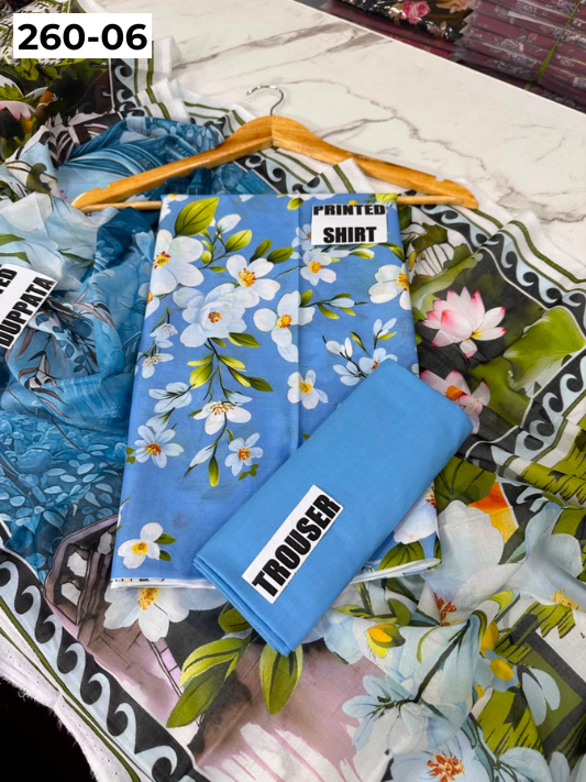 VOL 260 | DS 06 | Madham By Lala | DIGITAL PRINTED LAWN THREE PIECES