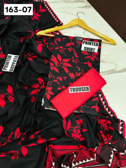 VOL 163 | DS 07 | DIGITAL PRINTED LINEN 3PC LINEN DUPATTA