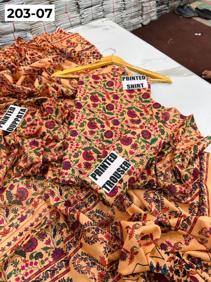 VOL 203 | DS 07 | DIGITAL PRINTED BANADORA LAWN 3PC VOIL LAWN DUPATTA