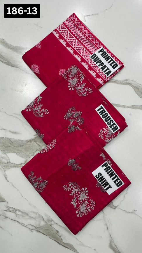 VOL 186 | DS 13 | DIGITAL PRINTED KHADDAR 3PC KHADDAR DUPATTA