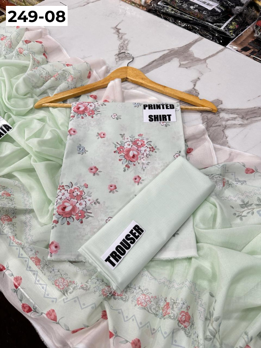 VOL 249 | DS 08 | Momina | DIGITAL PRINTED 3PC LAWN SHIRT, PRINTED TROUSER, PRINTED VOIL DUPATTA