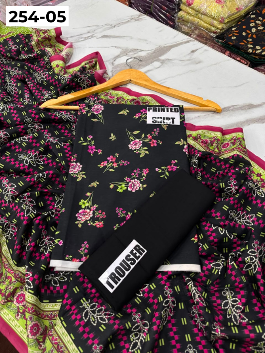 VOL 254 | DS 05 | Mirha LAWN | DIGITAL PRINTED LAWN 3PC PRINTED LAWN SHIRT PLAIN TROUSER PRINTED LAWN DUPATTA
