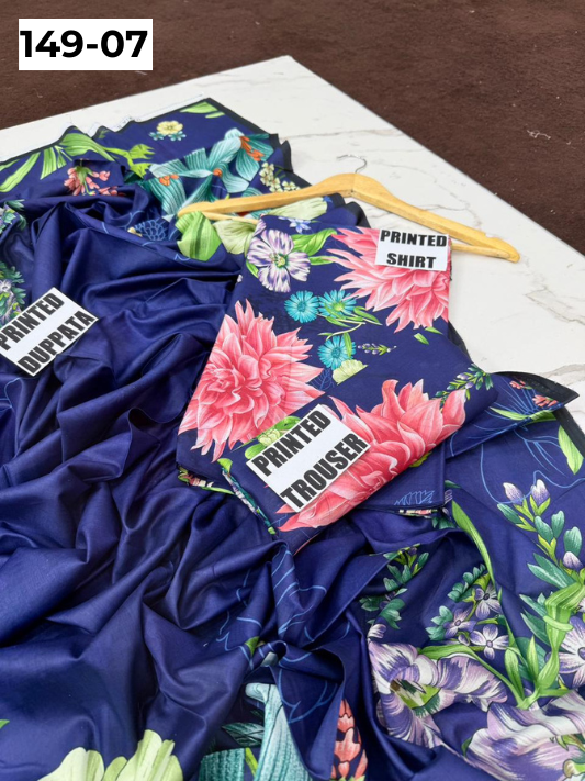 VOL 149 | DS 07 | DIGITAL PRINTED LAWN 3PC VOIL LAWN DUPATTA