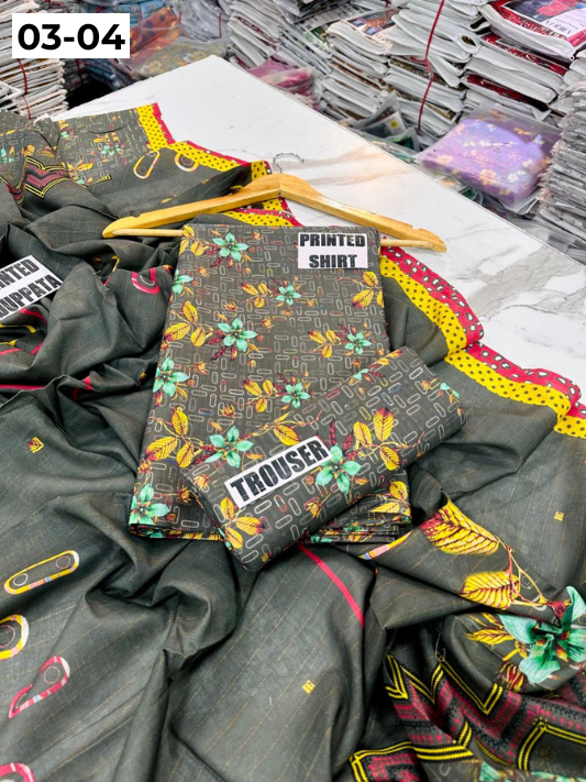 VOL 03 | DS 04 | ZARI LAWN DIGITAL PRINTED 3PC