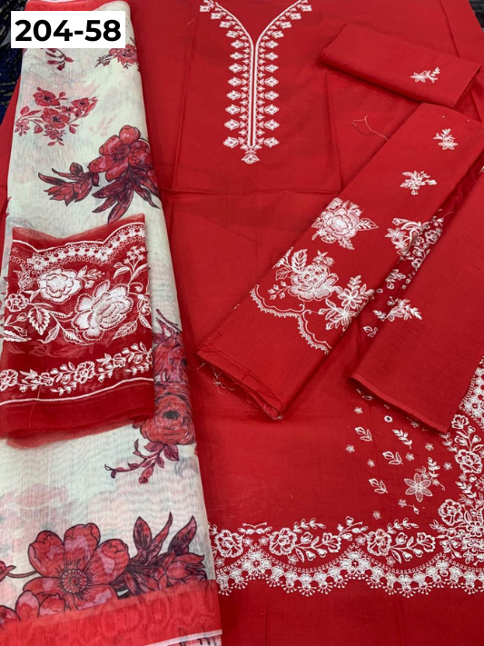 Vol 204 | DS 58 | LAWN EMBROIDERED THREE PIECE COLLECTION