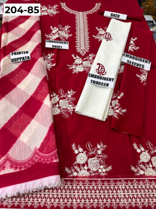 Vol 204 | DS 85 | LAWN EMBROIDERED THREE PIECE COLLECTION