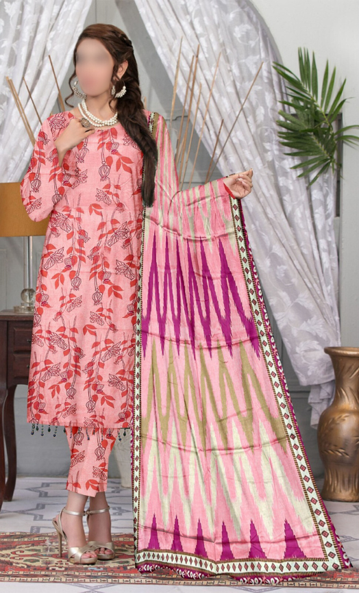 VOL 142 | DS 13 | DIGITAL PRINTED LAWN 3PC VOIL LAWN DUPATTA