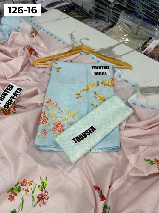 VOL 126 | DS 16 | DIGITAL PRINTED LAWN 3PC VOIL LAWN DUPATTA