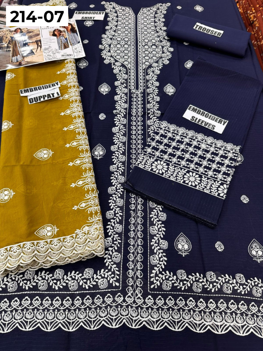 VOL 214 | DS 07 | LAWN LUXURY EMBROIDERED 3PC