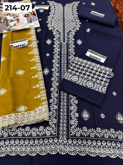 VOL 214 | DS 07 | LAWN LUXURY EMBROIDERED 3PC