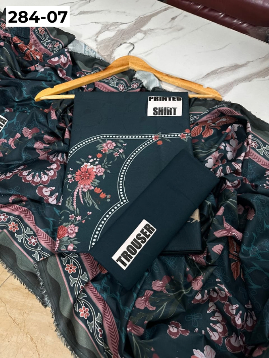 VOL 284 | 07 | SARAH BY SHANAYA | DIGITAL PRINTED 3PC CORDUROY KHADDAR SUIT | PRINTED SHIRT, TROUSER & DUPATTA