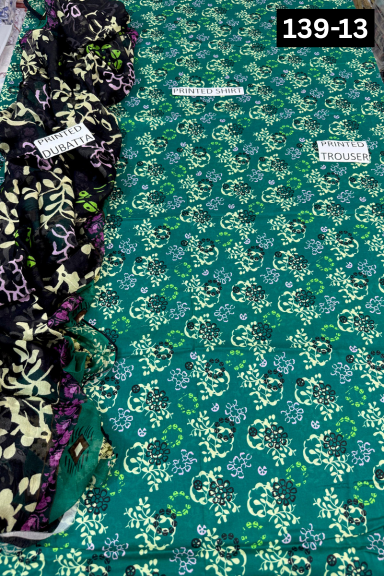 VOL 139 | DS 13 | DIGITAL PRINTED LAWN 3PC BAMBER CHIFFON DUPATTA