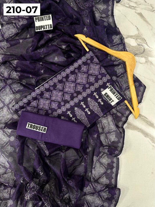 SAPPHIRE LAWN 3PC VOL 210 | DS 07 | DIGITAL PRINTED LAWN SHIRT VOIL LAWN DUPATTA DYED TROUSER