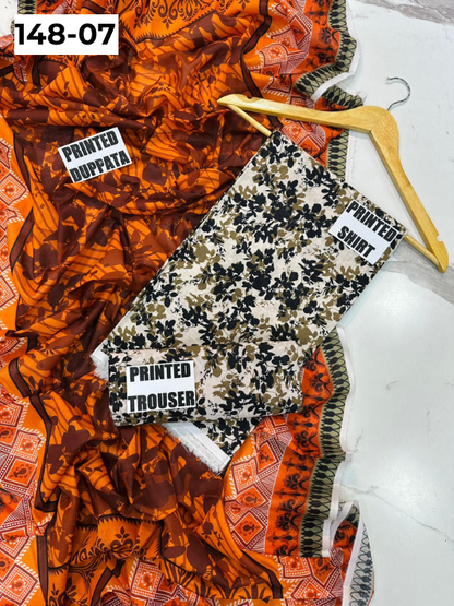 VOL 148 | DS 07 | DIGITAL PRINTED LAWN 3PC VOIL LAWN DUPATTA