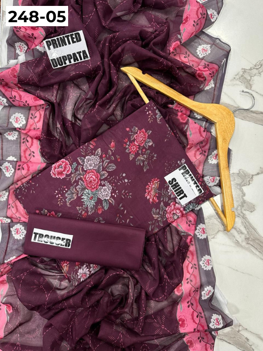 VOL 248 | DS 05 | Naaz e Gul | DIGITAL PRINTED 3PC LAWN SHIRT, PRINTED TROUSER, PRINTED VOIL DUPATTA